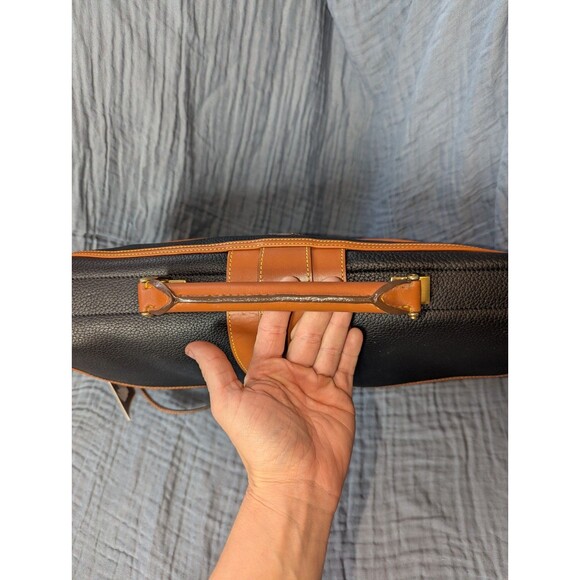 NEW RARE Dooney & Bourke Vintage Black & Tan Leather Legal Brief  Equestrian - Picture 4 of 8